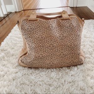 Pink Mauve Laser Cut Faux Suede Bag